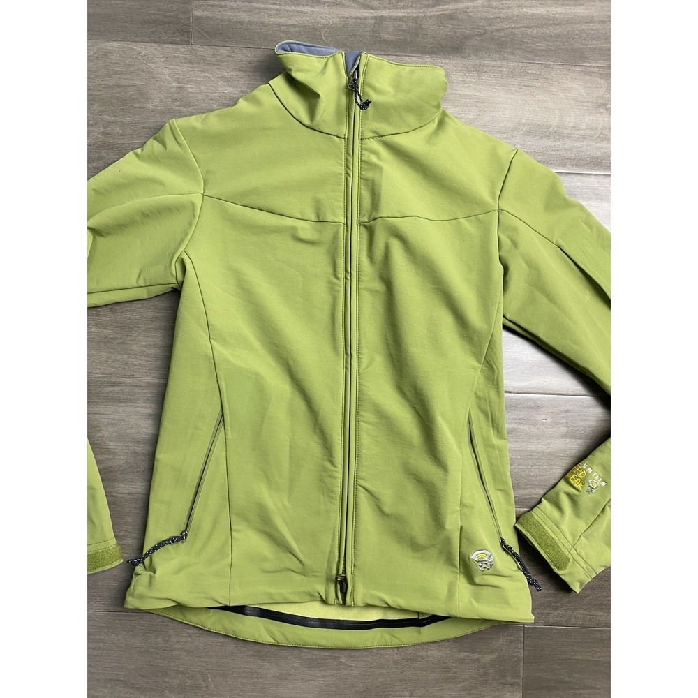 Mountain Hardwear Jacket Womens Sz Xs Green Zip Softshell Coat Outdoors Hiking